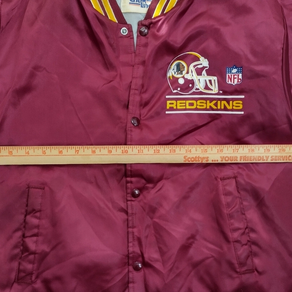 Vtg Washington Commanders Chalk Line Satin Sz Med Bomber Jacket NFL Back Script - Picture 11 of 12